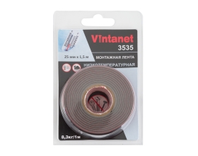 Монтажная клейкая двусторонняя лента Vintanet 3535, низкотемпературная, 25 мм х 1,5 м 25MMX1,5M