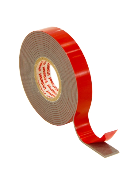 Двусторонняя клейкая монтажная термостойкая акриловая лента VINTANET VN1105, 12 мм х 2 м VN1105122