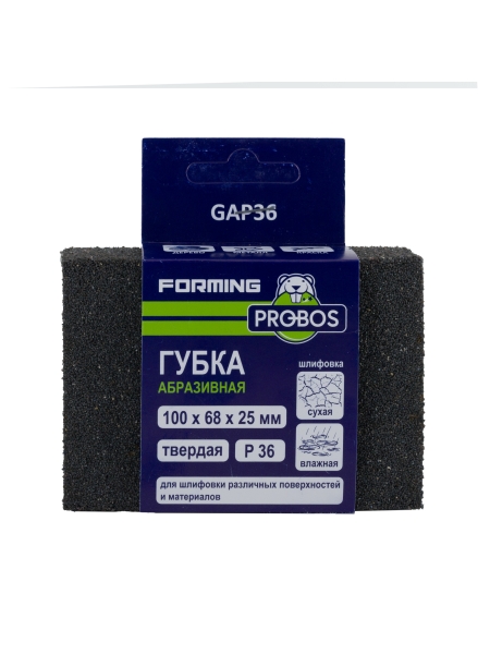 Губка абразивная шлифовальная Forming прямоугольный профиль 100x68x25 мм, P36 PROBOS GAP36