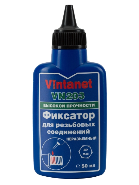 Фиксатор для резьбовых соединений, высокопрочный, анаэробный VINTANET VN203, 50 мл VN20350ML