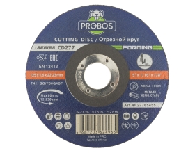 Круг отрезной FORMING CD277 T41 metal&lnox 125x1.6x22.23 PROBOS 27765455