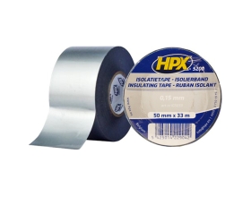 Огнестойкая профессиональная изолента из ПВХ INSULATION TAPE 5200 50мм х 33м, серая