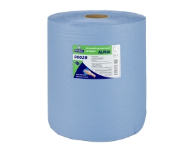 Нетканый протирочный материал PROBOS ALPHA 9802B, 80 г/м2, голубой, сотовое тиснение, 32x34см, 500 л 9802B500