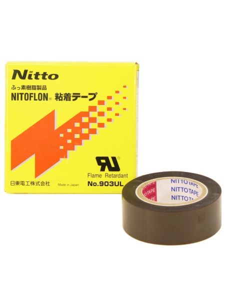 Изолента тефлоновая Nitto 903UL, термостойкая, тонкая, силиконовый адгезив, 19мм Х 10м