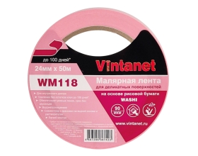 Лента малярная Vintanet для деликатных поверхностей WM118 24мм х 50м WM1182450