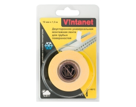 Двусторонняя монтажная лента для грубых поверхностей VINTANET VN115, 19мм х 1,5 м VN1151915