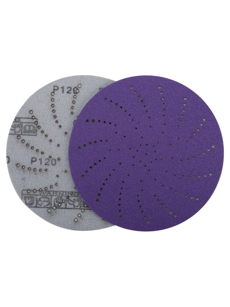 Круг шлифовальный c мультипылеотводом Purple P120, CERAMIC FILM Hookit CF775, 125 мм, 10 шт PROBOS 77586823