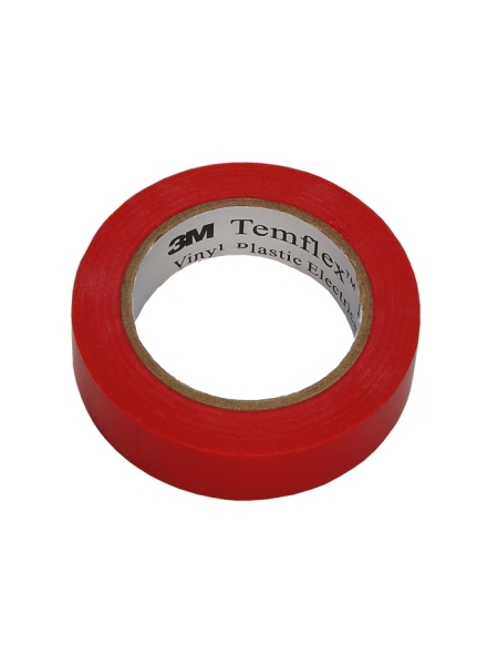 Изолента ПВХ универсальная красная, рулон 15 мм x 10 м