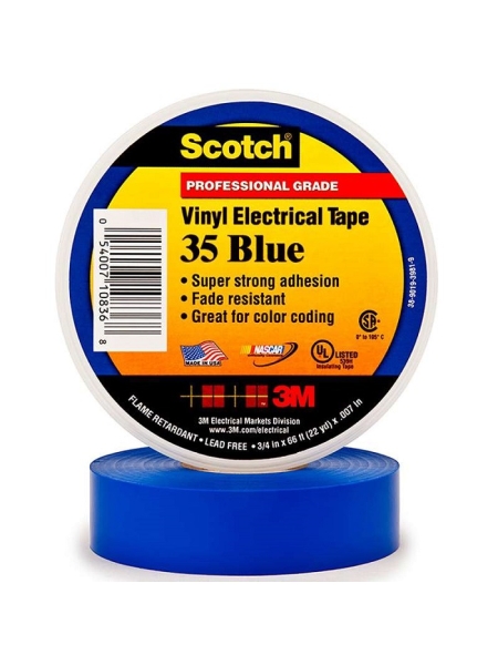 Изолента ПВХ высшего класса Scotch® 35, синяя, 19 мм х 20 м