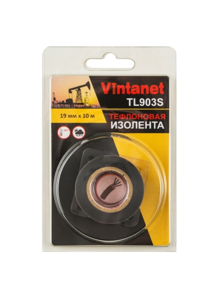 Изолента тефлоновая Vintanet 903S, термостойкая, тонкая, силиконовый адгезив, 19мм Х 10м