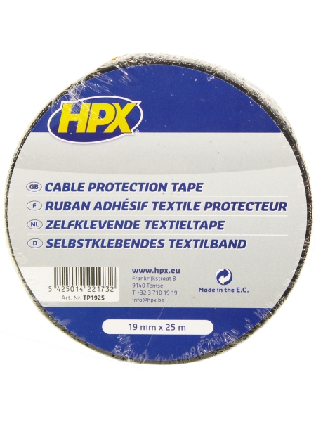 Текстильная лента - черная 19мм x 25м