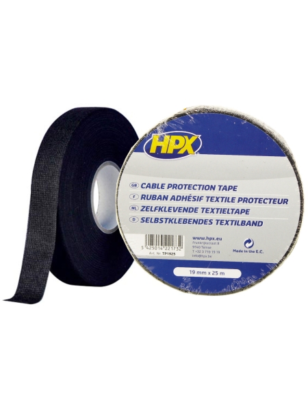 Текстильная лента - черная 19мм x 25м