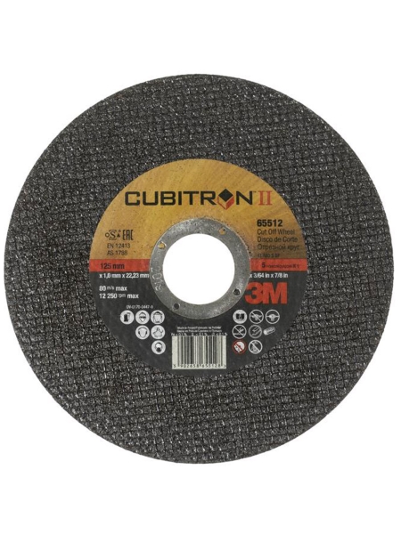 Круг отрезной Cubitron™ II, Т41, 125 мм x 1,0 мм x 22,23 мм, A60, №65512