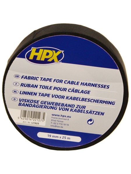 Лента тканевая изоляционная 19мм х 25м черная