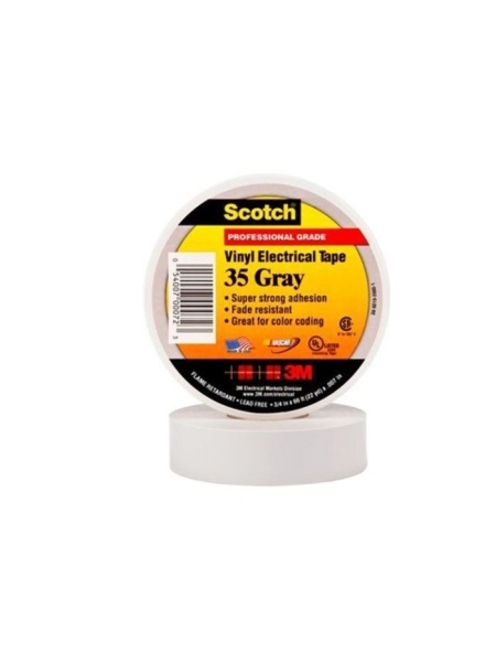 Изолента ПВХ Высшего Класса Scotch® 35, серая, 19 мм х 20 м