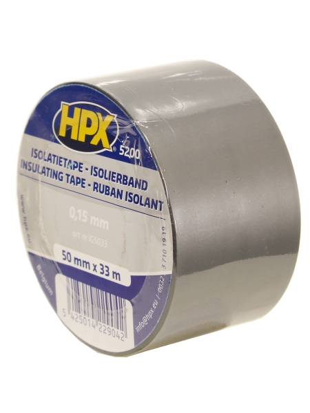 Огнестойкая профессиональная изолента из ПВХ INSULATION TAPE 5200 50мм х 33м, серая