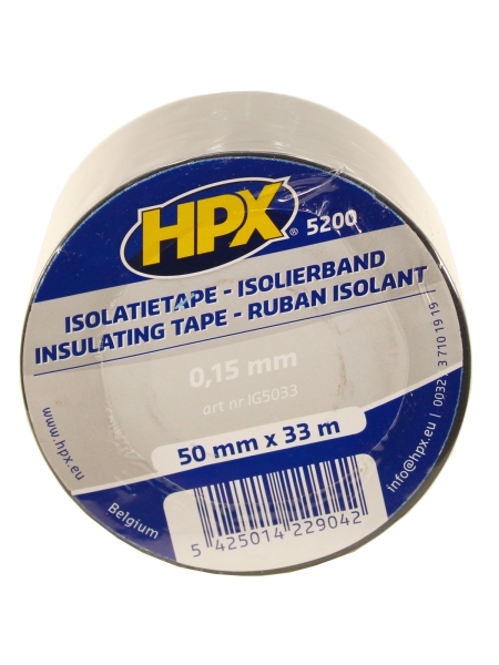 Огнестойкая профессиональная изолента из ПВХ INSULATION TAPE 5200 50мм х 33м, серая