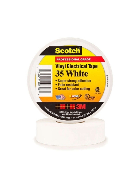 Изолента ПВХ Высшего Класса Scotch® 35, белая, 19 мм х 20 м