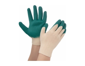 Перчатки с одинарным латексным покрытием Gigant 13 класс, размер 9, зеленые GGL-14