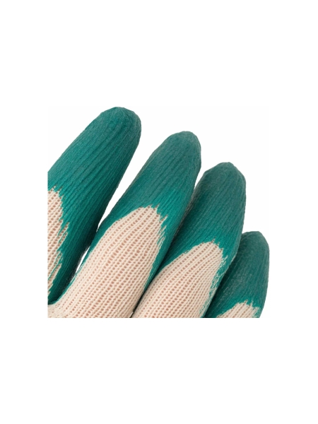 Перчатки с одинарным латексным покрытием Gigant 13 класс, размер 9, зеленые GGL-14