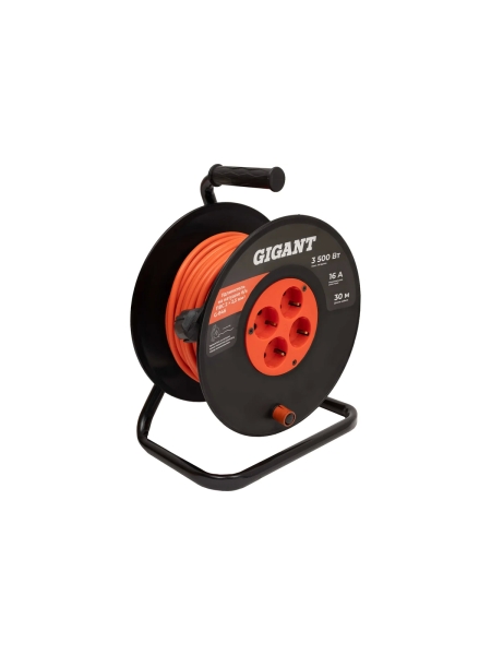 Удлинитель на катушке Gigant б/з ПВС 2x2.5 30м IP20 G-846