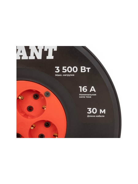 Удлинитель на катушке Gigant б/з ПВС 2x2.5 30м IP20 G-846