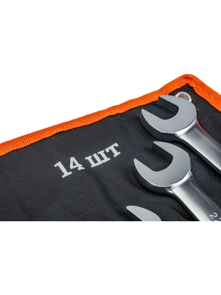 Набор комбинированных трещоточных ключей 14 шт Gigant, Сталь Cr-V, 7-24мм, grf-119