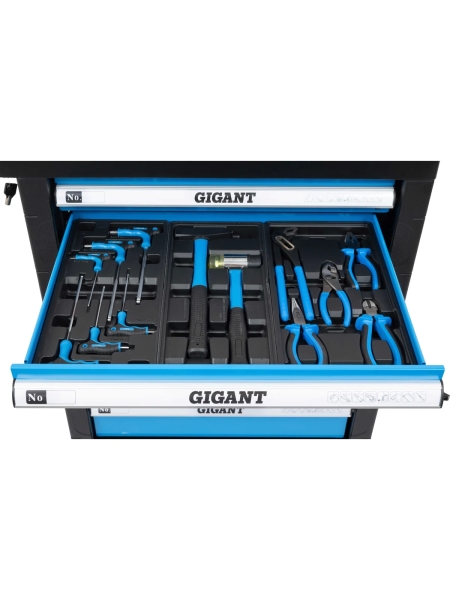 Тележка инструментальная 7 ящиков с набором инструментов 70 предметов, Gigant GTCS-70