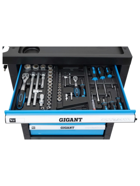 Тележка инструментальная 7 ящиков с набором инструментов 70 предметов, Gigant GTCS-70