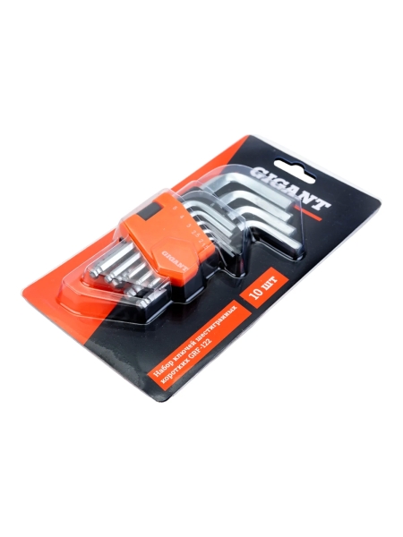 Набор г-образных шестигранных шаровых ключей 10 шт Gigant, размеры 1,5-10мм, grf-122