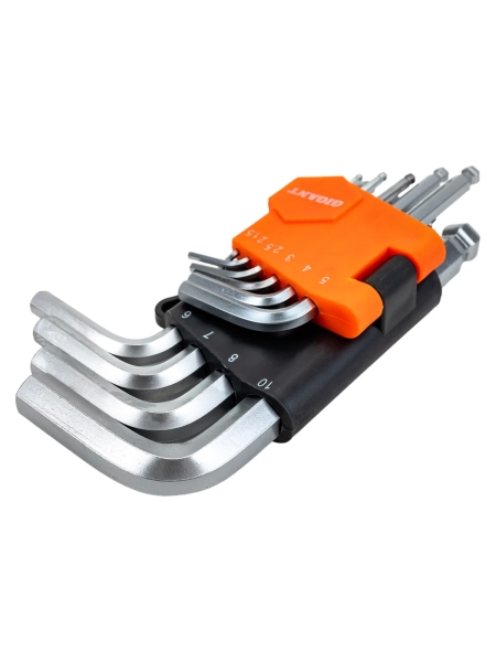 Набор г-образных шестигранных шаровых ключей 10 шт Gigant, размеры 1,5-10мм, grf-122