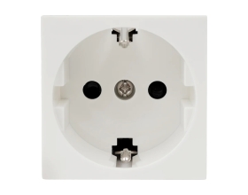 Розетка с з/к. со шторками белая Gigant 851104-1GI