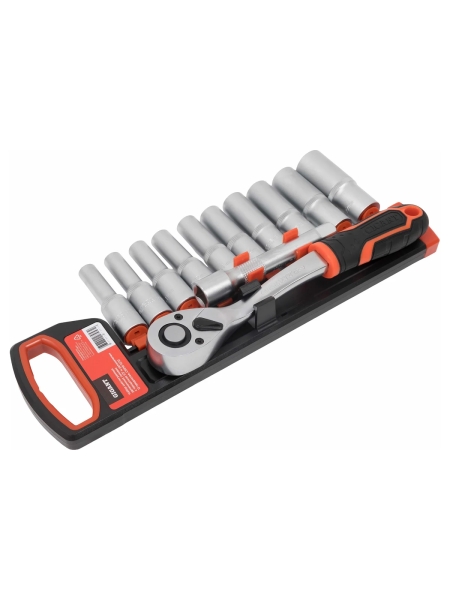 Набор шестигранных удлиненных головок Gigant с трещоткой 1/2" и удлинителем, 12 предметов GSRW-12/12