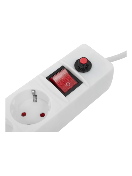 Сетевой фильтр Gigant с заземлением белый ПВС 3x1.5мм2, 6 розеток, 3м 80109