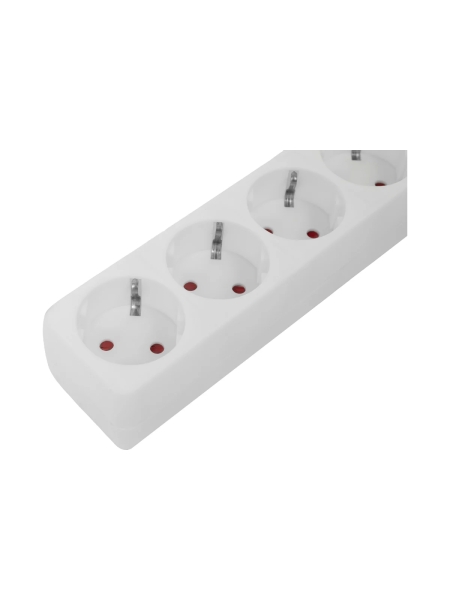 Сетевой фильтр Gigant с заземлением белый ПВС 3x1.5мм2, 6 розеток, 3м 80109