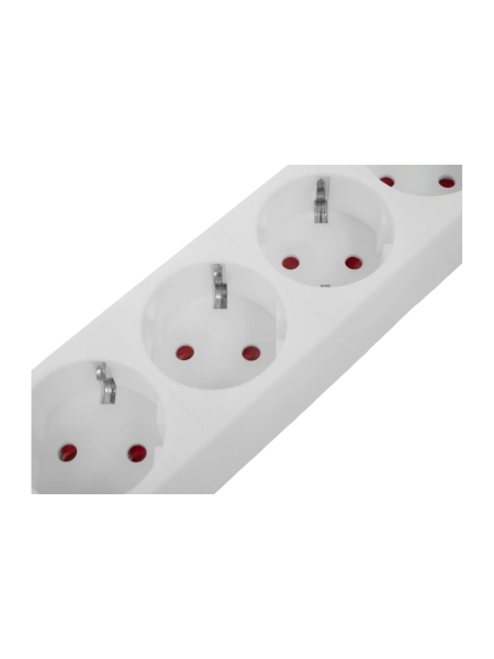Сетевой фильтр Gigant с заземлением белый ПВС 3x1.5мм2, 6 розеток, 3м 80109