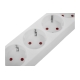 Сетевой фильтр Gigant с заземлением белый ПВС 3x1.5мм2, 6 розеток, 3м 80109