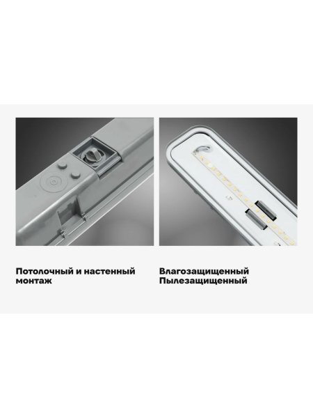 Промышленный светодиодный светильник Gigant 36Вт/1270 мм, Матовый 3420Лм 4000К IP65 GL-01-07