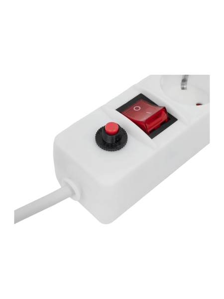 Сетевой фильтр с заземлением белый ПВС 3x1.5мм2, 6 розеток, 5м Gigant 80107