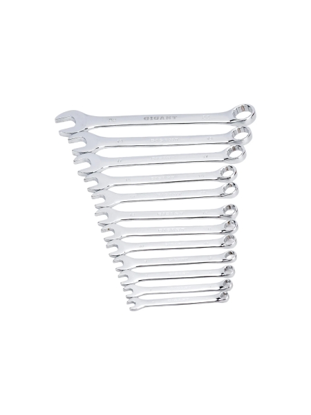Набор комбинированных ключей Gigant 6 - 22 мм, 12 шт., полированный хром, Сталь Cr-V, 6-22мм, GDWSP-12