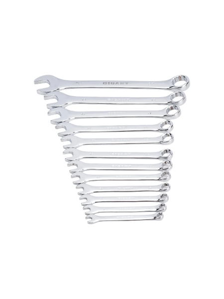 Набор комбинированных ключей Gigant 6 - 22 мм, 12 шт., полированный хром, Сталь Cr-V, 6-22мм, GDWSP-12