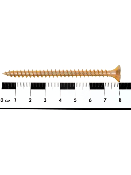 Gigant Саморез по дереву желтый цинк 6x80 потай PZ 100 шт G-124114