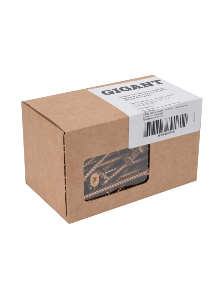 Gigant Саморез по дереву желтый цинк 6x80 потай PZ 100 шт G-124114