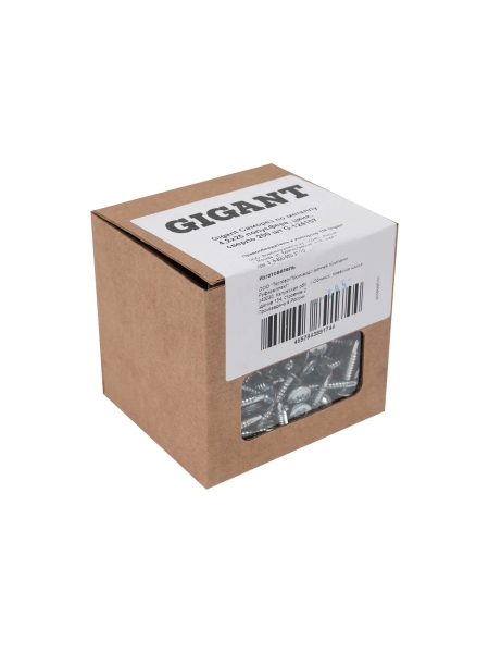 Gigant Саморез по металлу 4,2x25 полусфера, цинк, сверло 200 шт G-124107