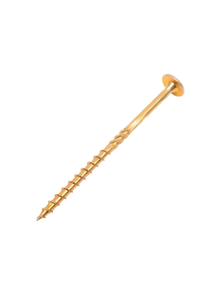 Конструкционный саморез Gigant желтый цинк 6x100 тарельчатый TORX острый 100 шт 123827