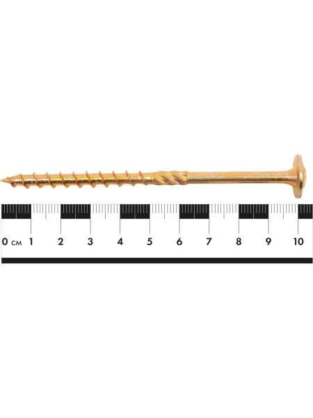 Конструкционный саморез Gigant желтый цинк 6x100 тарельчатый TORX острый 100 шт 123827