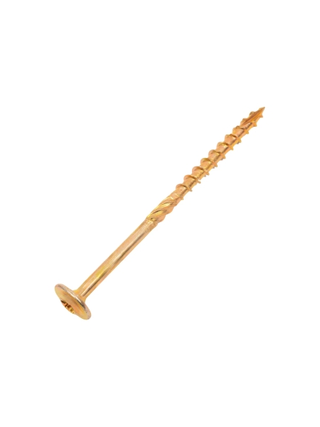 Конструкционный саморез Gigant желтый цинк 6x100 тарельчатый TORX острый 100 шт 123827