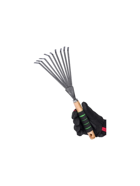 Веерные мини-грабли для листьев с деревянной ручкой и мягкой накладкой Gigant GVER-06