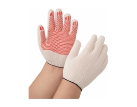 Трикотажные перчатки Gigant с ПВХ-покрытием точка, 10 класс, размер 9, белые GGC-12