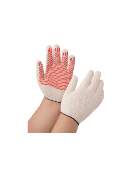 Трикотажные перчатки Gigant с ПВХ-покрытием точка, 10 класс, размер 9, белые GGC-12